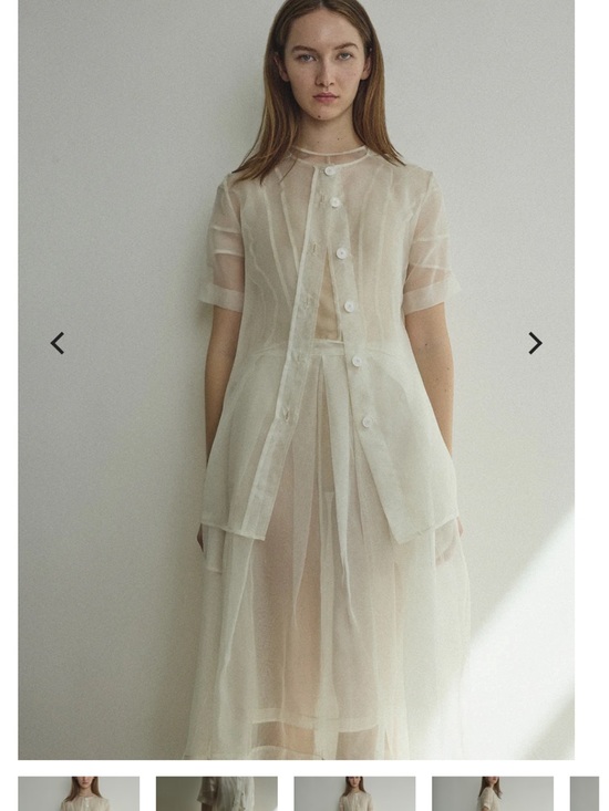 Kamperett Tops - Kamperett Jette Organza Tee Alabaster XS
